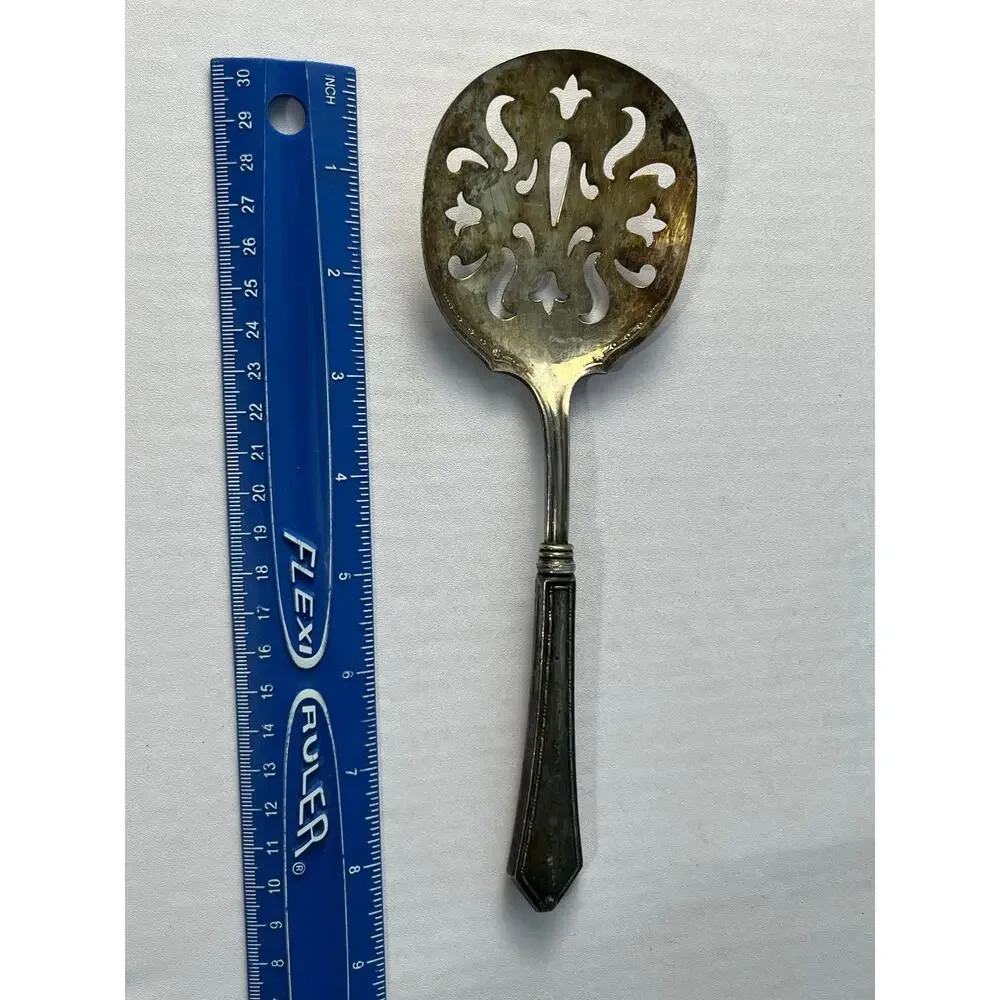 VTG Webster Sterling Silver Handle Pierced Tomato Serving Spoon